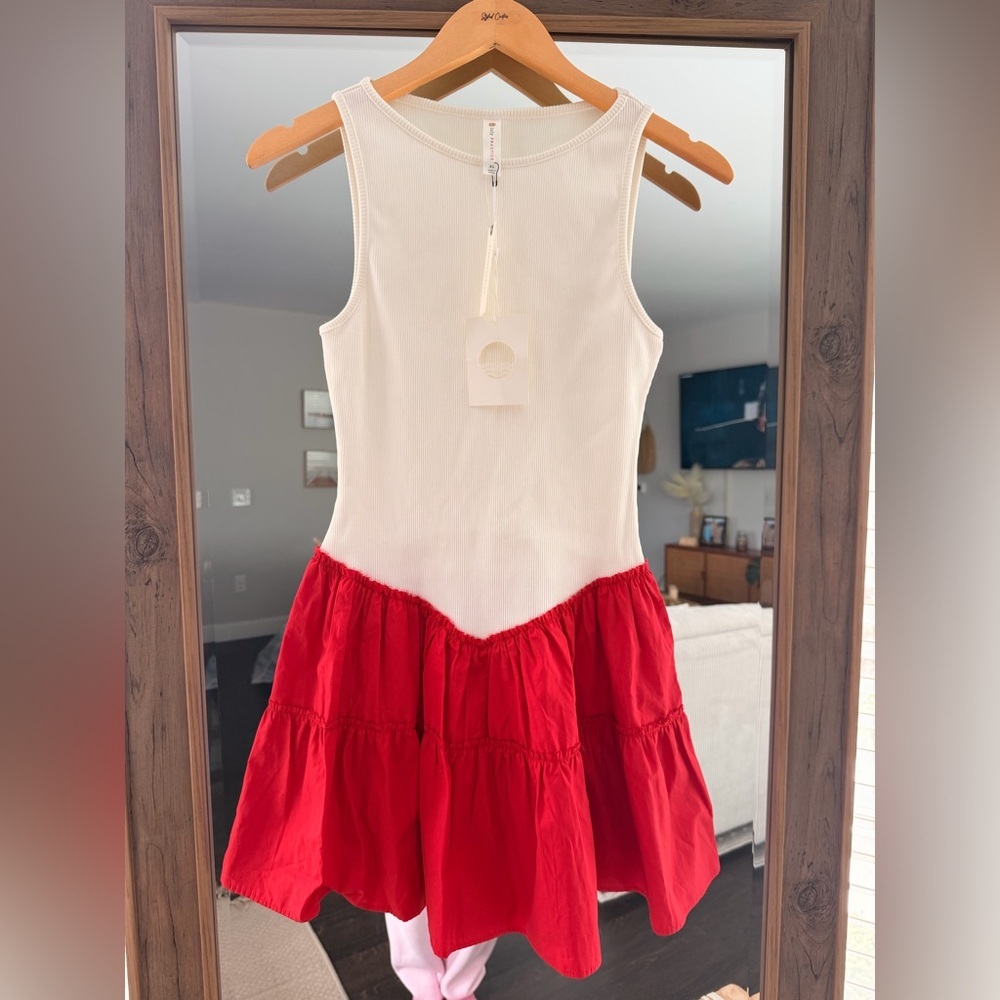 Anthropologie Daily Practice Rib Tank Drop-Waist Twofer Mini Dress - Picture 4 of 6